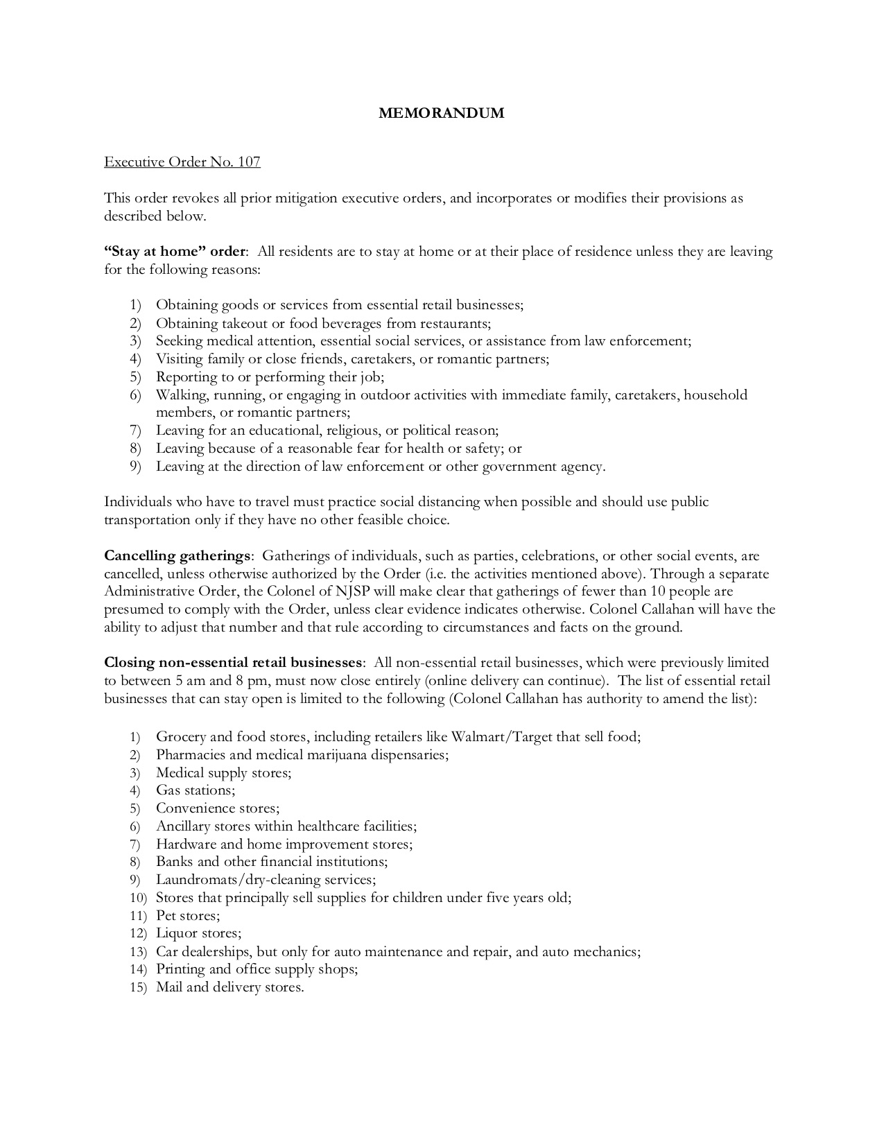 Summary of EO 107 and EO 108 for distro
